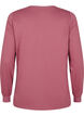 Sweatshirt med blondedetalje, Rose Brown, Packshot image number 1