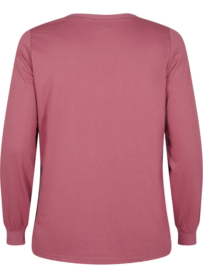 Sweatshirt med blondedetalje, Rose Brown, Packshot image number 1