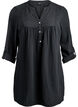 Tunika i bomuldsmusselin med broderi anglaise, Sort, Packshot image number 0