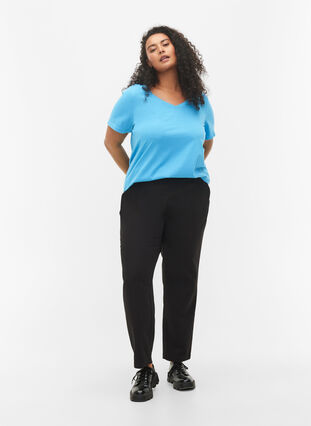 2-pak basis t-shirt i bomuld, Bonnie Blue/Black, Model image number 2