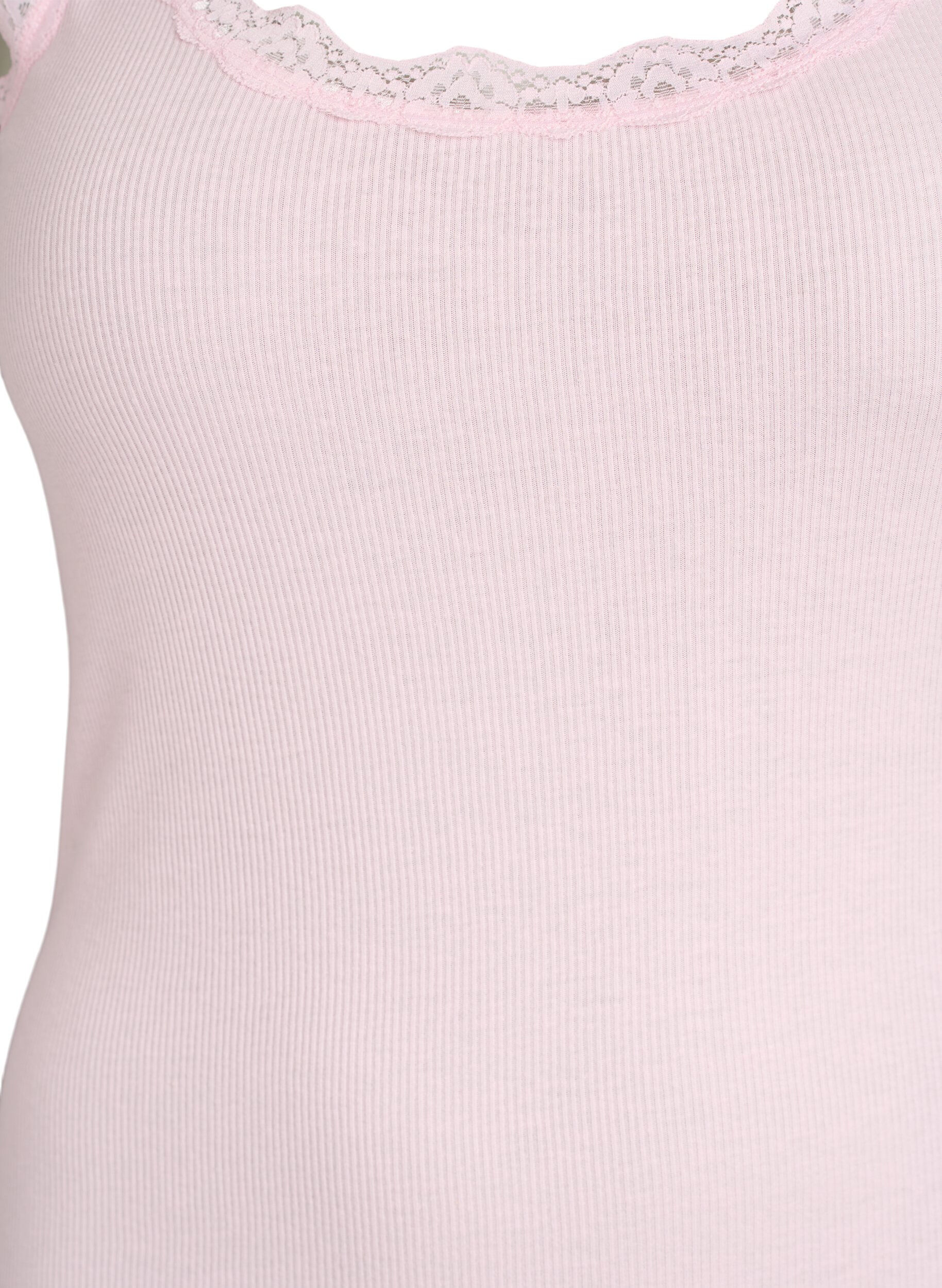 Zizzi Top med blondekant, Lyser&oslash;d, Packshot image number 2