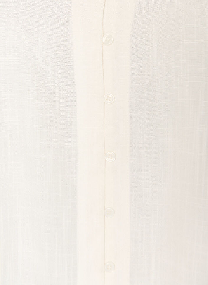 Bluse i viskose med crochetb&aring;nd og knapper, Vanilla, Packshot image number 2