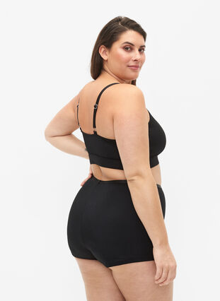 Ensfarvet bikini shorts, Black, Model image number 1