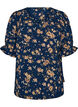 Skjortebluse med 1/2 &aelig;rmer, Bl&aring;, Packshot image number 0