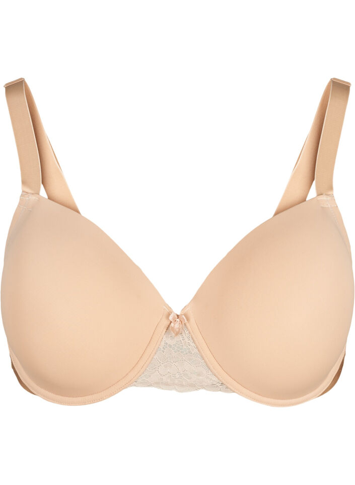 Formstøbt bh med mesh, Beige, Packshot image number 0