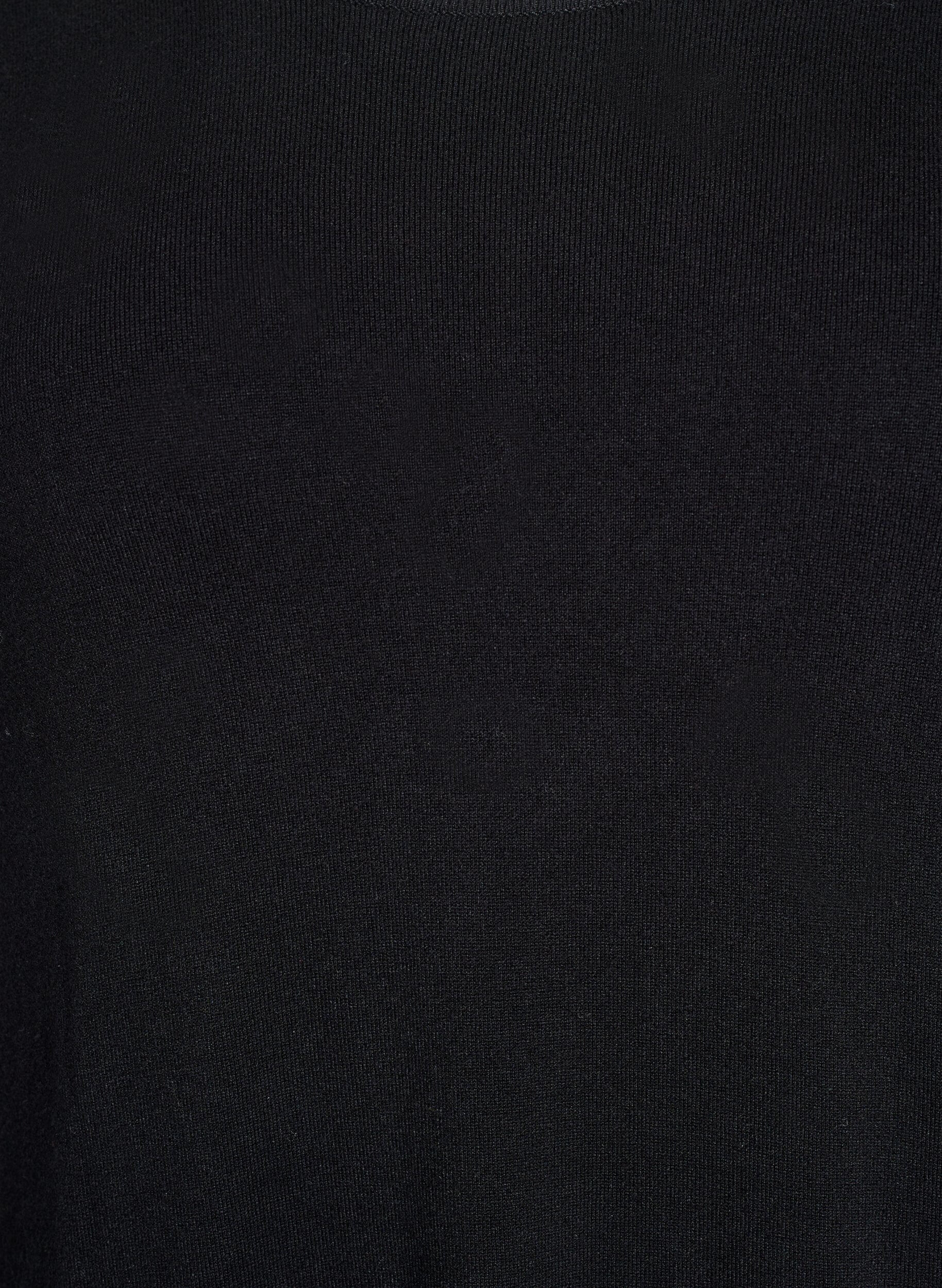 Zizzi Kn&aelig;lang strikkjole med korte &aelig;rmer, Sort, Packshot image number 2