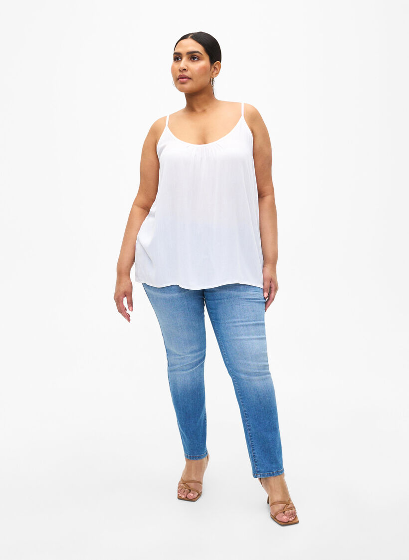 Strop top i viskose, Hvid, Model image number 1