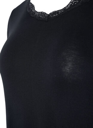 Ribbet nat top med blonder, Black, Packshot image number 2