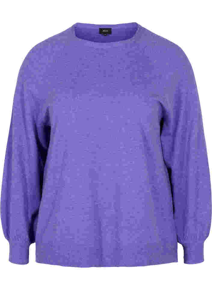 Meleret strikbluse , Purple Opulence Mel, Packshot image number 0