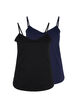 2-pak basis top i bomuld, Black/Navy B, Packshot image number 0