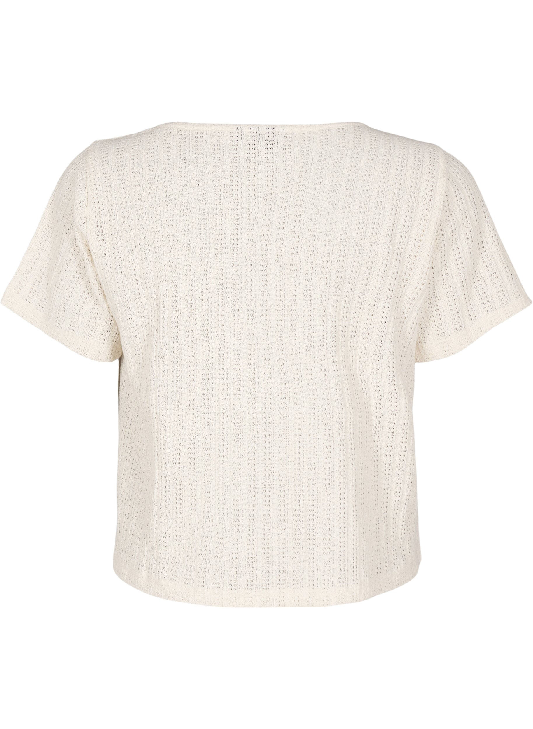 Zizzi Jerseycardigan med korte &aelig;rmer, Vanilla, Packshot image number 1