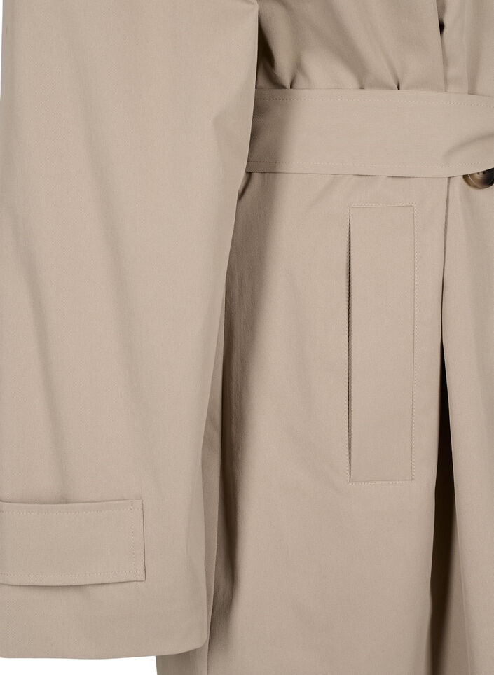 Klassisk lang trenchcoat med bælte, Chinchilla, Packshot image number 3