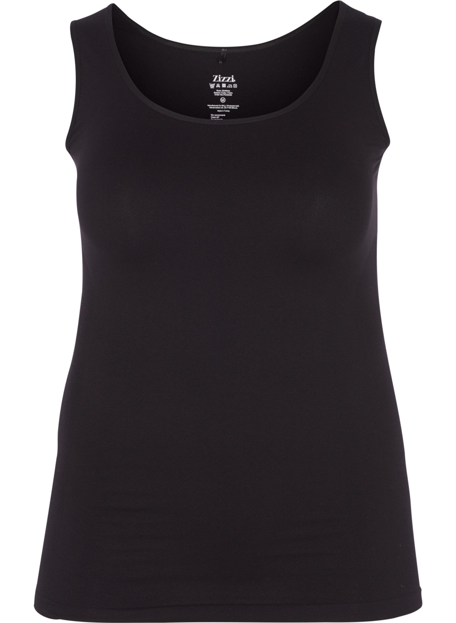 Zizzi Seamless top, Black, Packshot image number 0