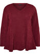Jerseybluse med ribstruktur og A-form, R&oslash;d, Packshot image number 0