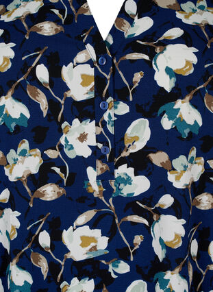 Blomstret tunika med 3/4 ærmer , P. Blue Flower AOP, Packshot image number 2