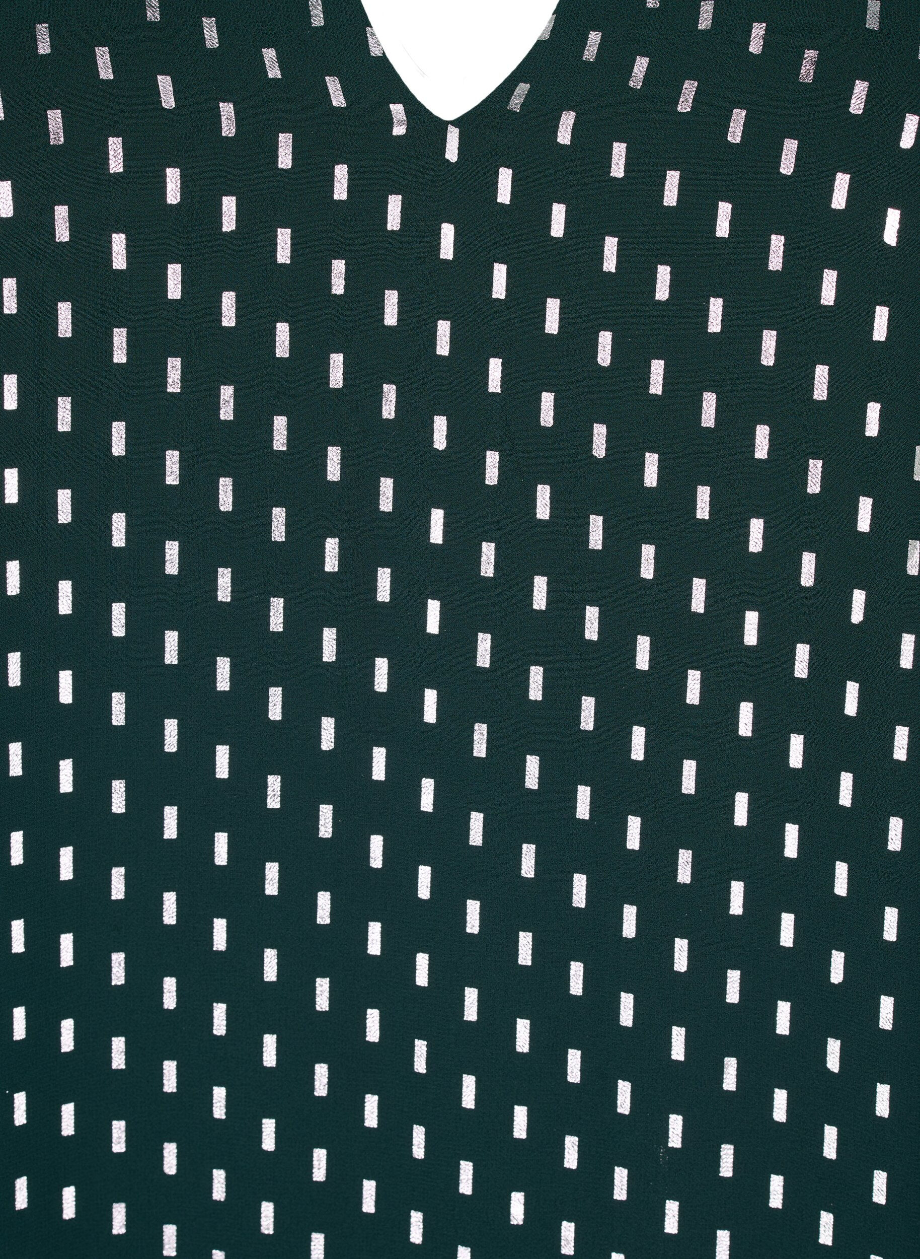 Zizzi Lang&aelig;rmet kjole med folie print, Scarab w. Silver, Packshot image number 2