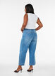 Cropped Kiana jeans med straight fit og knapdetaljer, Bl&aring;, Model image number 1