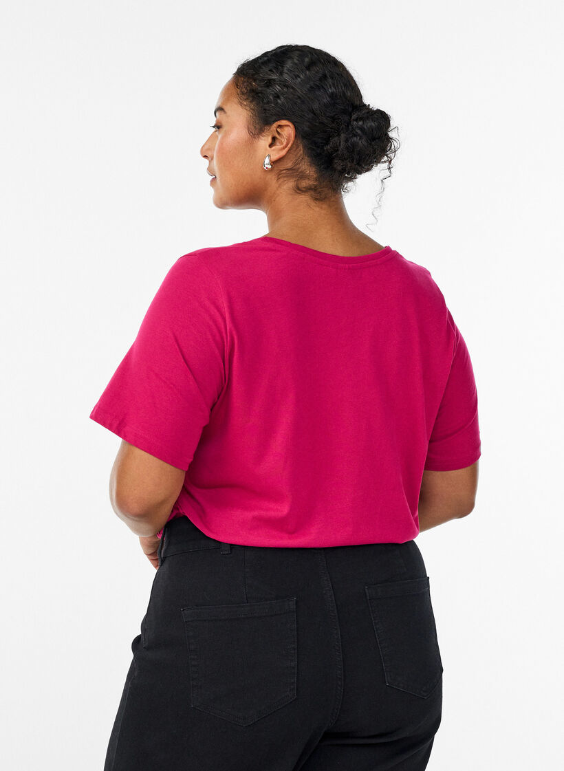 T-shirt med motiv, R&oslash;d, Model image number 2