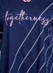 Sporty t-shirt med striber og tekstmotiv, Blå, Packshot image number 2