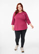 Tr&aelig;ningsbluse med 3/4 &aelig;rmer, R&oslash;d, Model image number 1