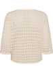 Strikket cardigan med hulm&oslash;nster og V-udsk&aelig;ring, Beige, Packshot image number 1