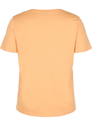 Kortærmet bomulds t-shirt med tryk , Apricot Nectar SUN, Packshot image number 1