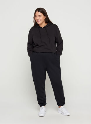 Løse sweatpants med lommer, Black, Model image number 0