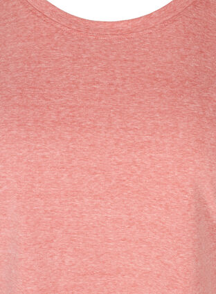 Meleret bomulds t-shirt, Faded Rose melange, Packshot image number 2