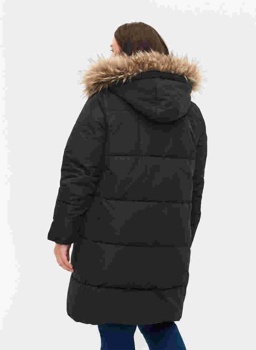 Vinterjakke med aftagelig hætte , Black, Model image number 1