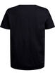T-shirt med knapdetalje, Sort, Packshot image number 1