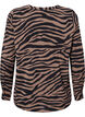V-hals skjorte med zebraprint, Black/Brown Zebra, Packshot image number 1
