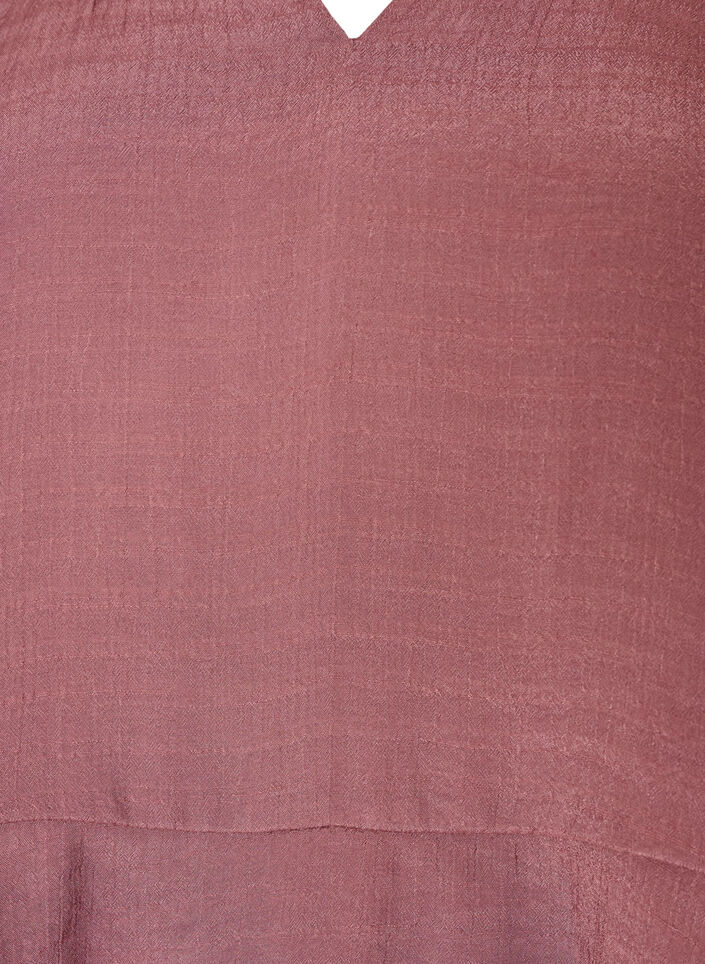 Bluse med 3/4-&aelig;rmer og fl&aelig;sedetaljer, Lyser&oslash;d, Packshot image number 2