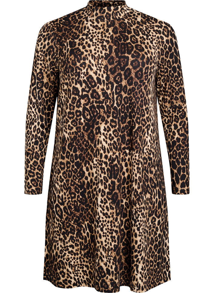 FLASH - Langærmet kjole med turtleneck, Sort, Packshot image number 0