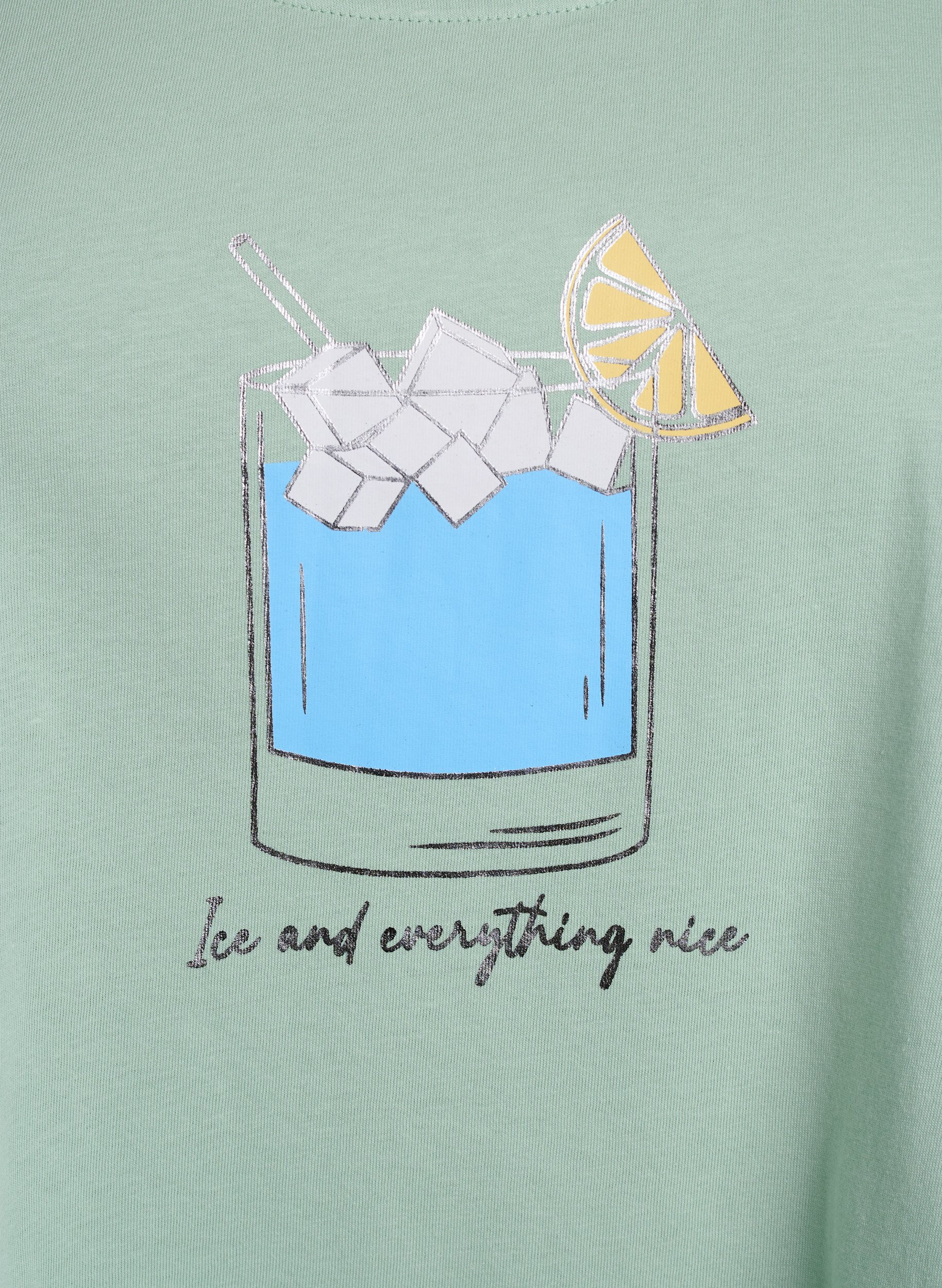 Zizzi Bomuldstop med a-form, Gr&oslash;n, Packshot image number 2