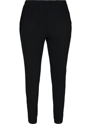 Bukser med lommer og piping, Black, Packshot image number 1