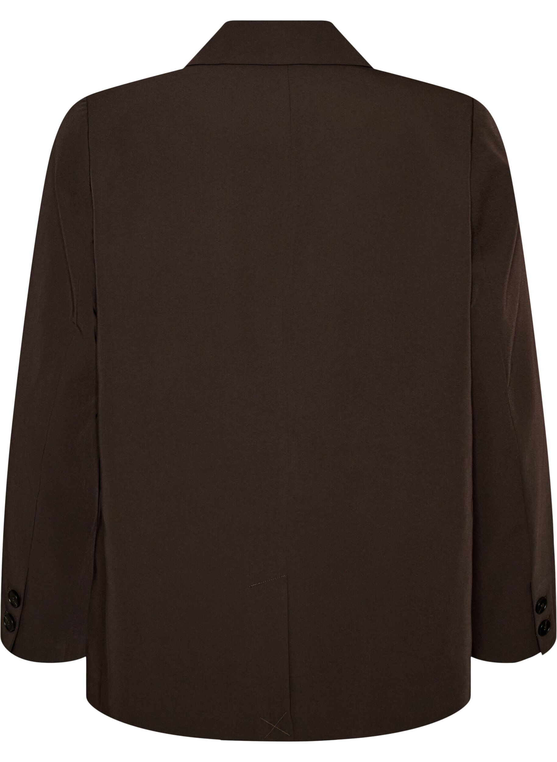 ZizziDobbeltradet blazer med l&oslash;s pasform, Brun, Packshot image number 1