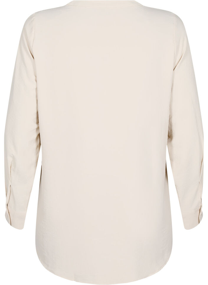 FLASH - Skjortebluse med lange ærmer, Beige, Packshot image number 1