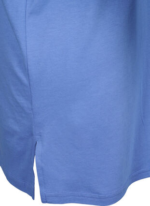 Ensfarvet oversize t-shirt med v-hals, Marina, Packshot image number 3