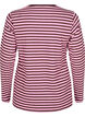 Stribet bluse med lange &aelig;rmer, Lyser&oslash;d, Packshot image number 1