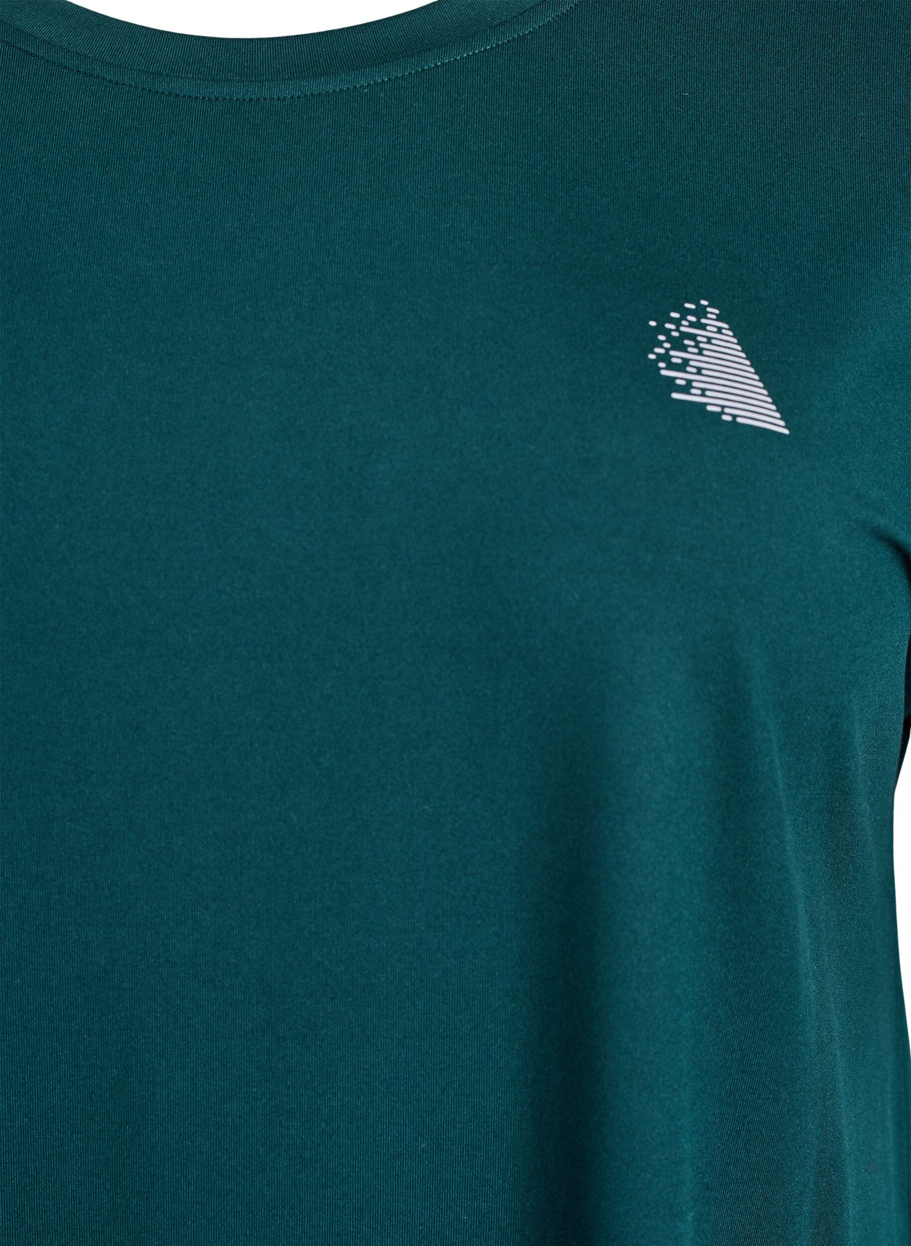 ZizziEnsfarvet tr&aelig;nings t-shirt, Gr&oslash;n, Packshot image number 2