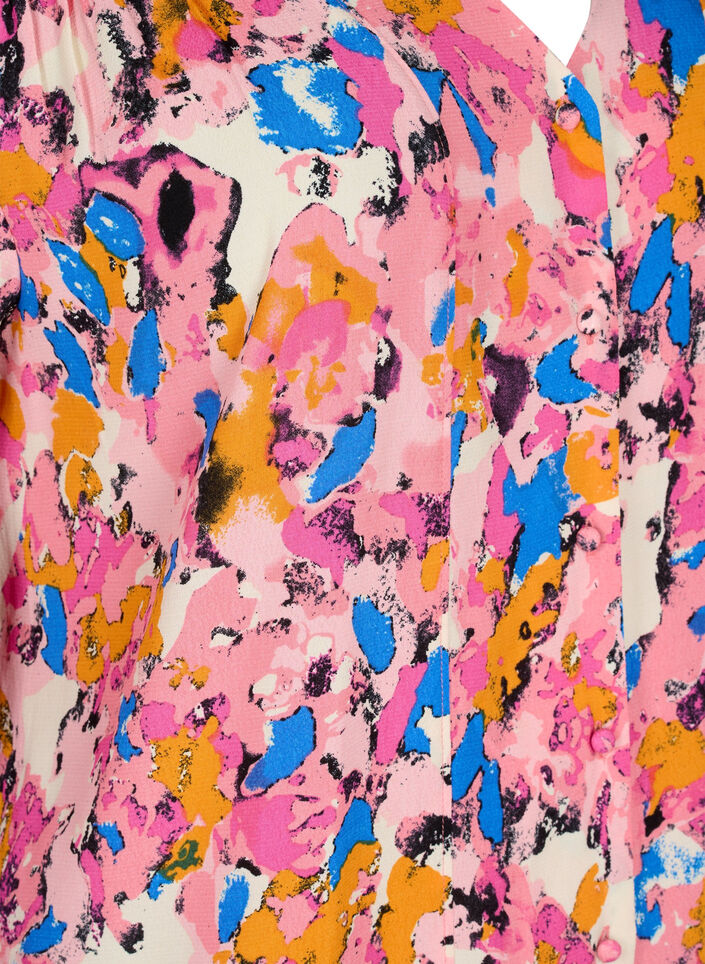 Lang printet skjorte i viskose, Rosebloom GraphicAOP, Packshot image number 2
