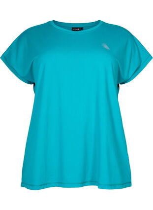 Kortærmet trænings t-shirt, Deep Peacock Blue, Packshot image number 0