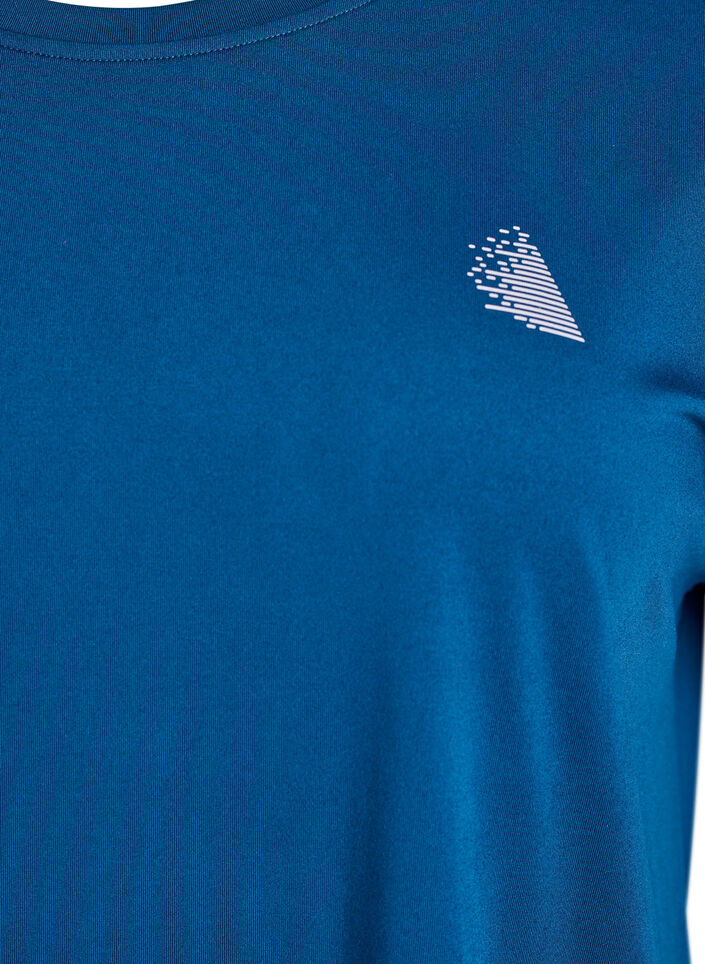 Ensfarvet tr&aelig;nings t-shirt, Bl&aring;, Packshot image number 2