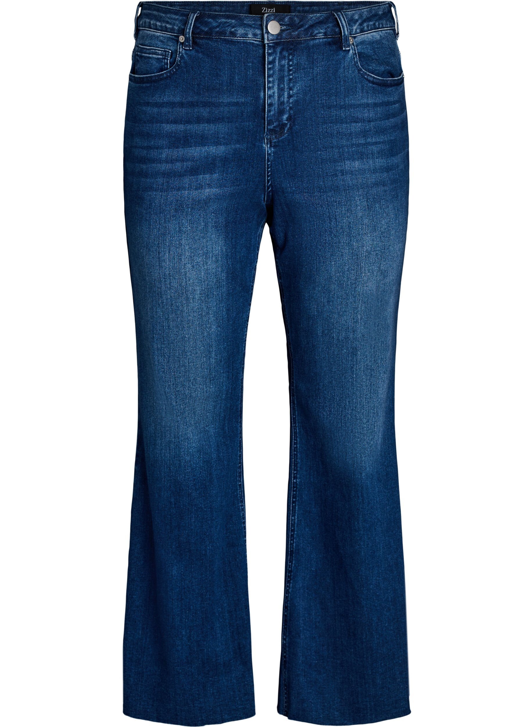 Zizzi Bootcut jeans med h&oslash;j talje, Bl&aring;, Packshot image number 0