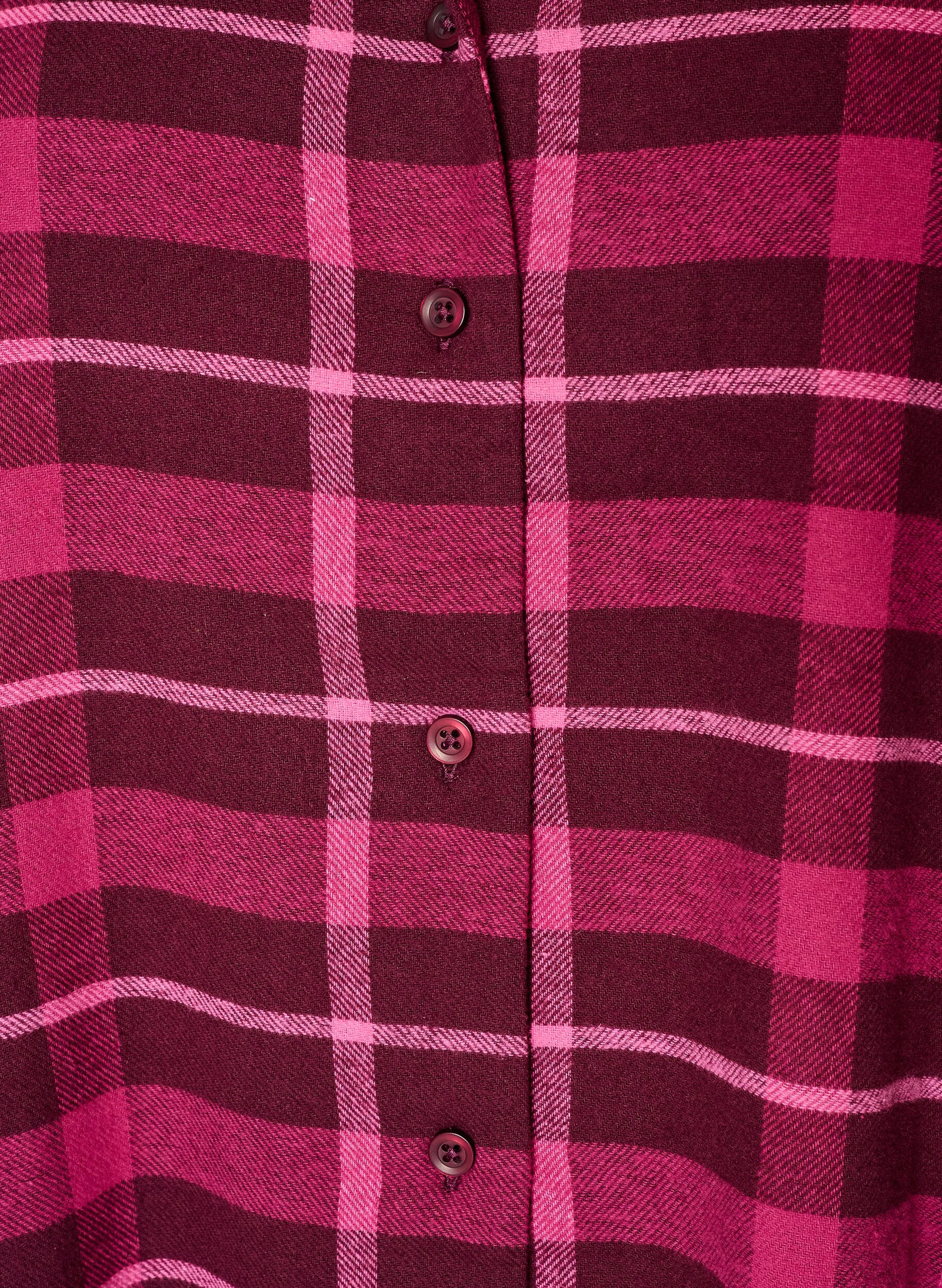 ZizziTernet pyjamasskjorte i bomuld med lange &aelig;rmer, R&oslash;d, Packshot image number 2