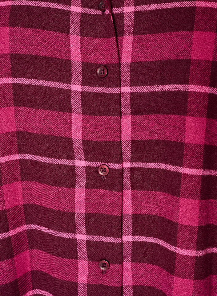 Ternet pyjamasskjorte i bomuld med lange &aelig;rmer, R&oslash;d, Packshot image number 2
