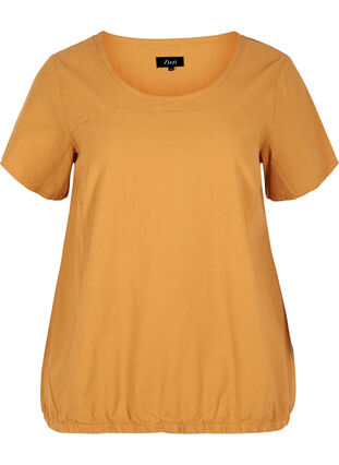 Bluse med korte ærmer, Golden Yellow, Packshot image number 0