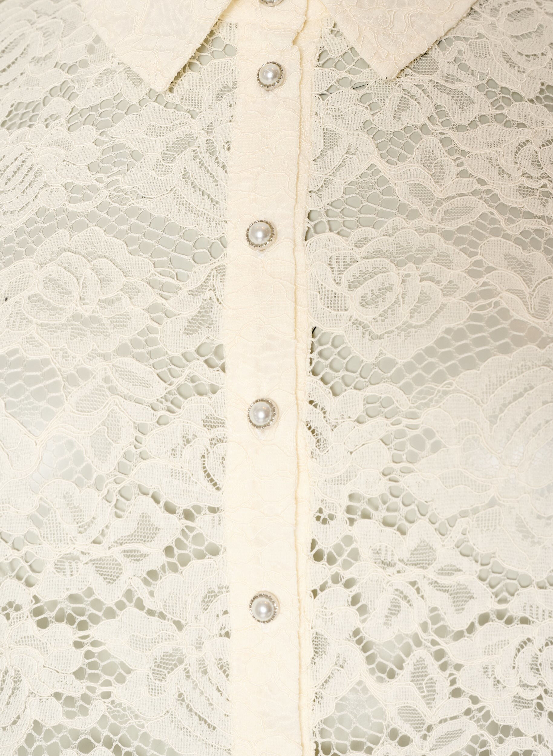 ZizziBlondeskjorte med perleknapper, Vanilla, Packshot image number 2