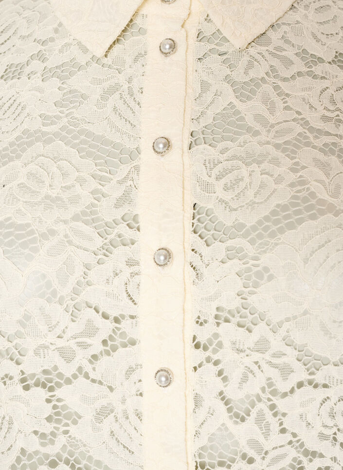 Blondeskjorte med perleknapper, Vanilla, Packshot image number 2