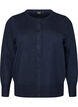 Finstrikket cardigan med rund hals, Bl&aring;, Packshot image number 0
